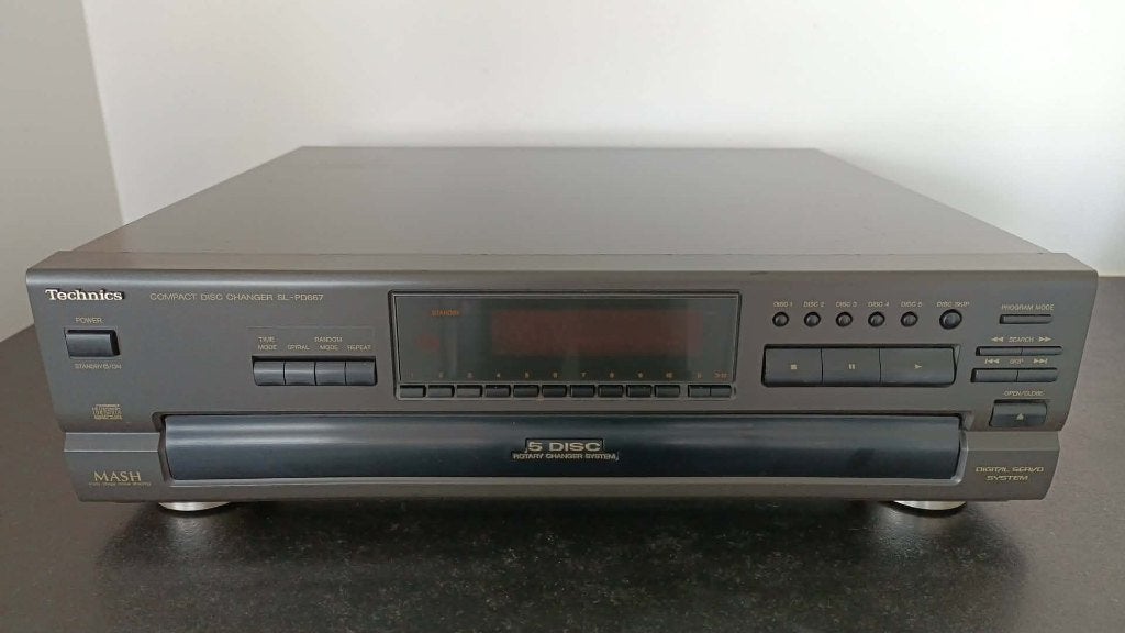 Technics SL-PD667 5 CD speler, Audio, Tv en Foto, Cd-spelers, Ophalen of Verzenden, Gebruikt, Technics, Wisselaar