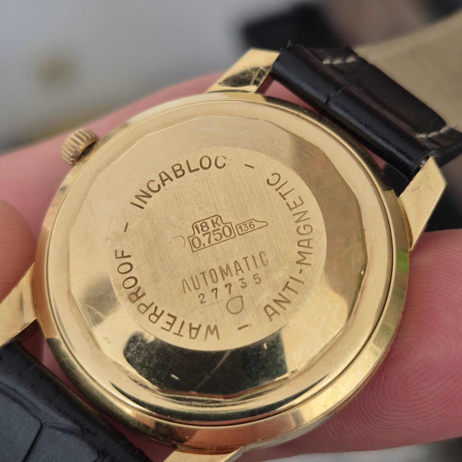 18 karaat massiv goud manen horloge, Handtassen en Accessoires, Ophalen, Goud, Polshorloge
