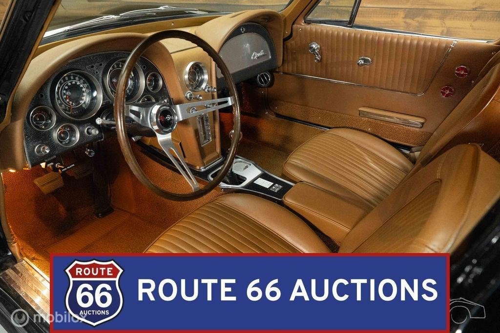 Chevrolet Corvette C2 Coupe | 1964 | Route 66 Auctions, Auto's, Chevrolet, Zwart, Bedrijf, Handgeschakeld