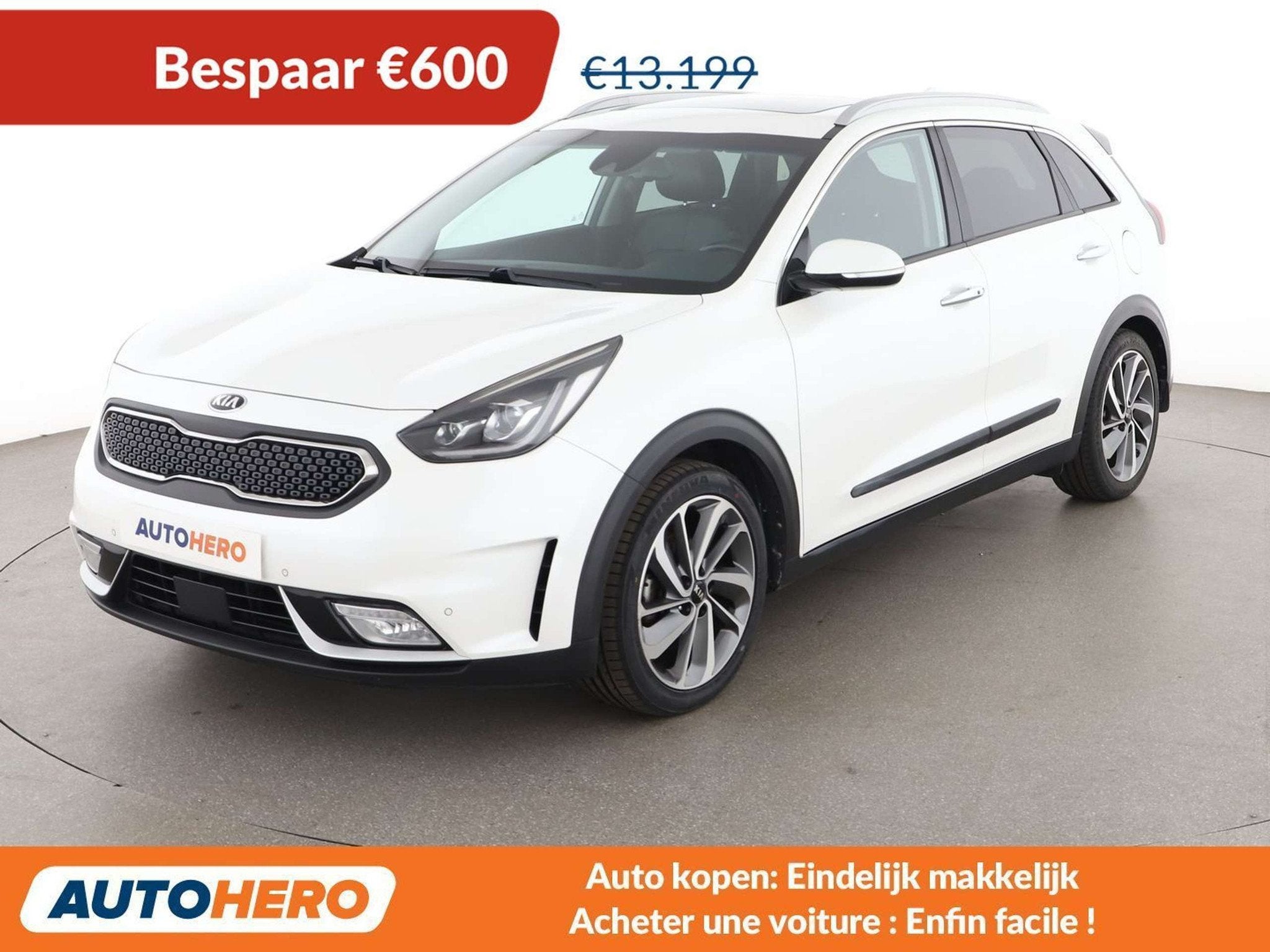 Kia Niro 1.6 Hybrid Concept (bj 2018, automaat), Auto's, Gebruikt, Zwart, 1580 cc, Leder