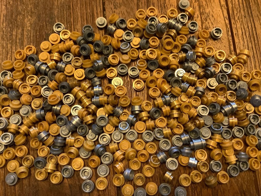 Lego plaatjes 1x1 rond goud/zilver 500 stuks / 321-10-3, Ophalen of Verzenden, Zo goed als nieuw, Losse stenen, Lego