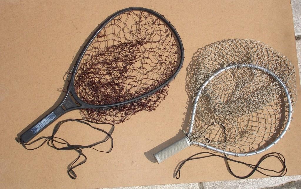 2 vliegvis schepnetjes, Watersport en Boten, Ophalen, Gebruikt, Net of Fuik