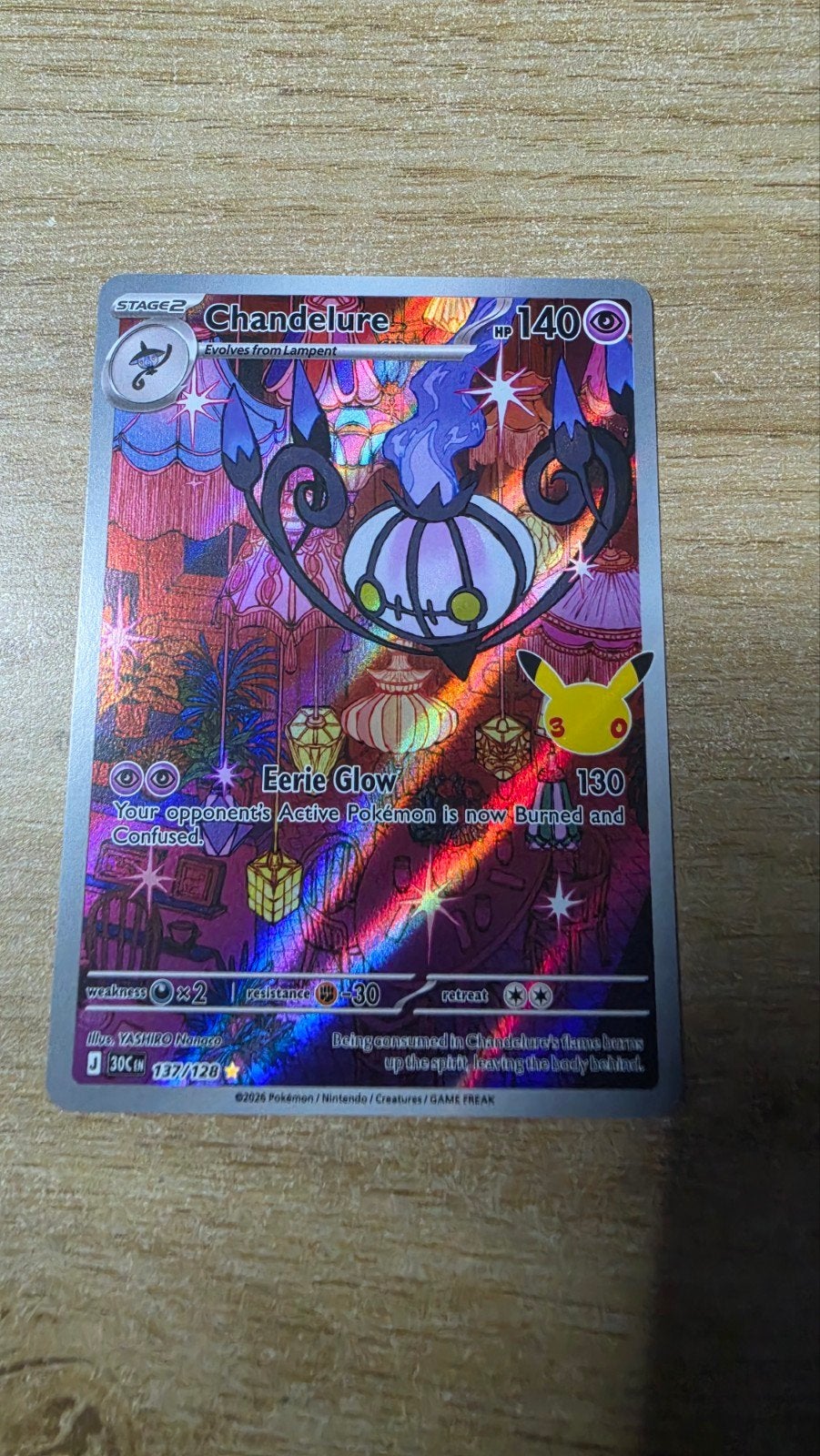 Chandelure Secret Rare 137/128 - 30e célébration, Hobby & Loisirs créatifs, Enlèvement