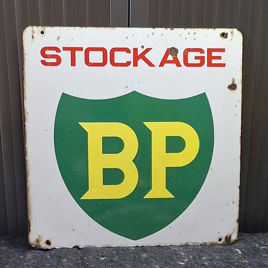 Origineel emaille reclamebord van BP️️⛽️, Ophalen of Verzenden, Gebruikt, Reclamebord