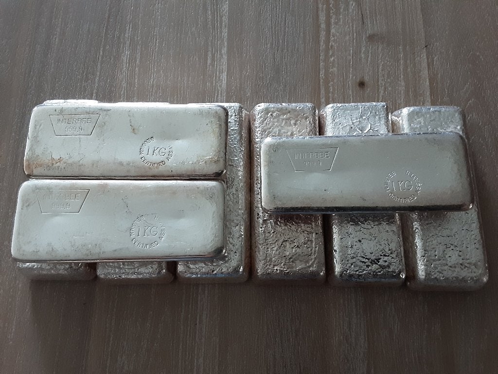 Interbee zilver baren (1 KG), Postzegels en Munten, Ophalen of Verzenden, Zilver