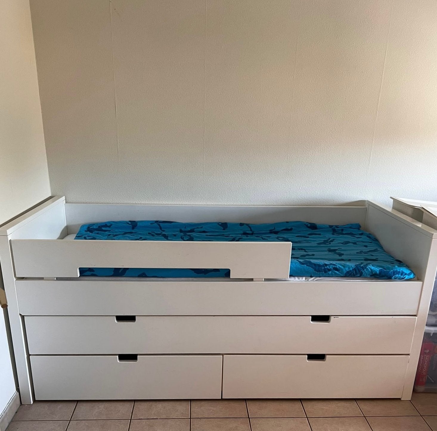 Bopita uitschuifbaar bed met opberglades, Ophalen, Gebruikt, 180 cm of meer, Hoogslaper of Stapelbed