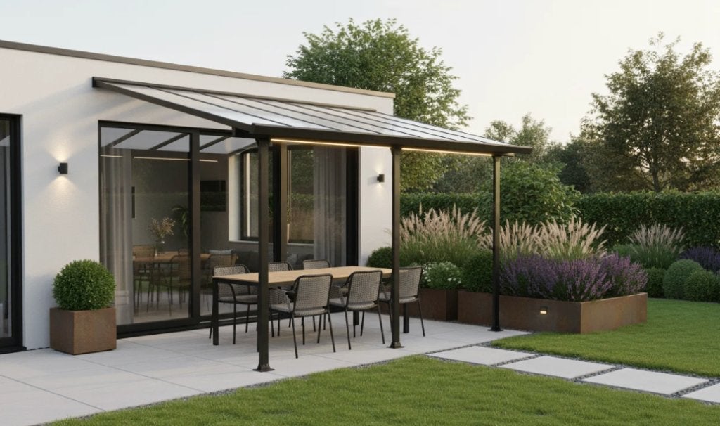Aluminium Overkapping / Aanbouwveranda (4x3m), Tuin en Terras, Overkappingen, Ophalen, Nieuw, Veranda