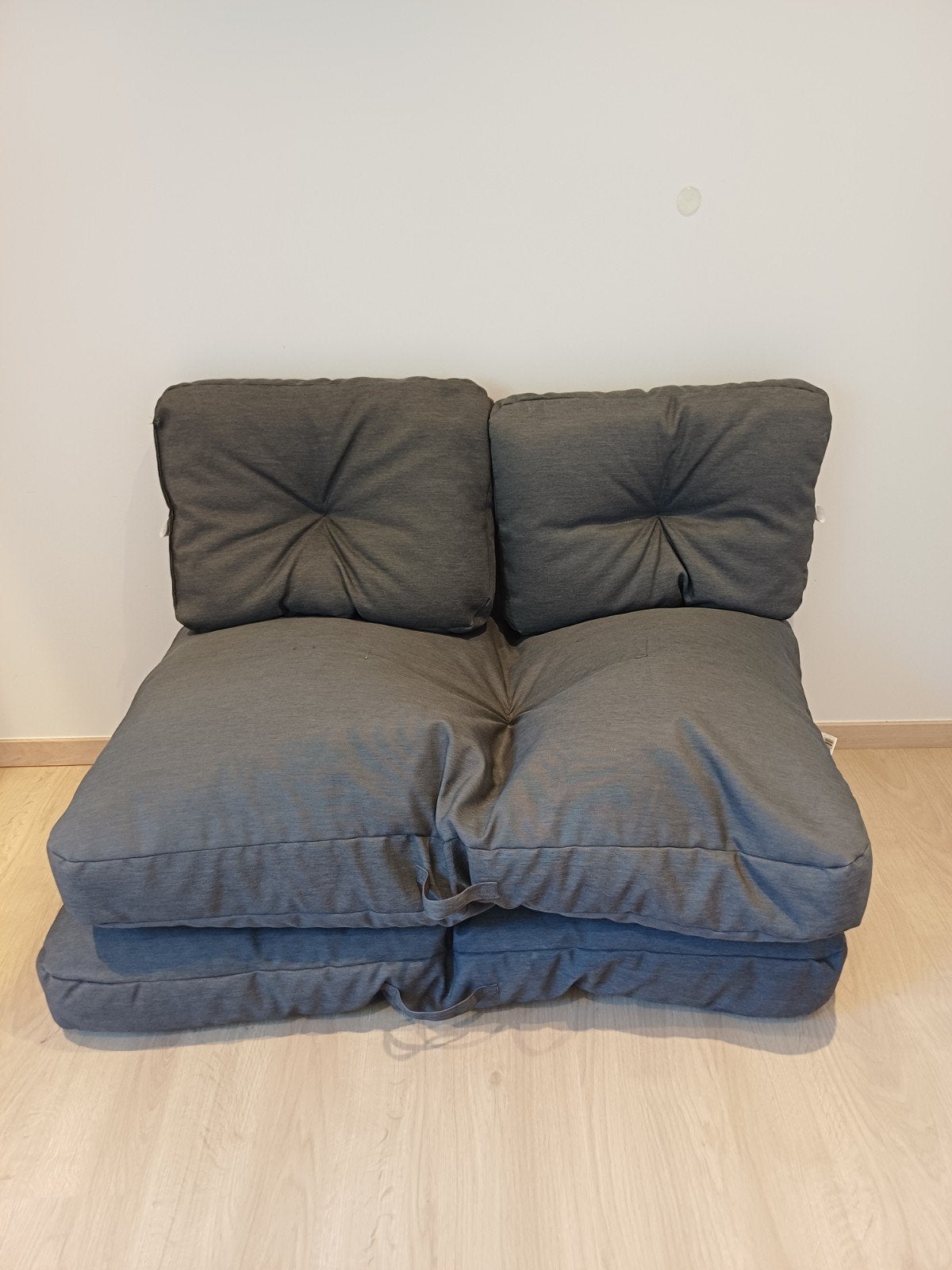 Grijze loungekussens 115x65 en 55x40, Tuin en Terras, Ophalen