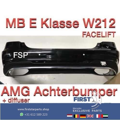 W212 Facelift AMG Achterbumper Mercedes E Klasse + diffuser, Arrière, Utilisé, -, -