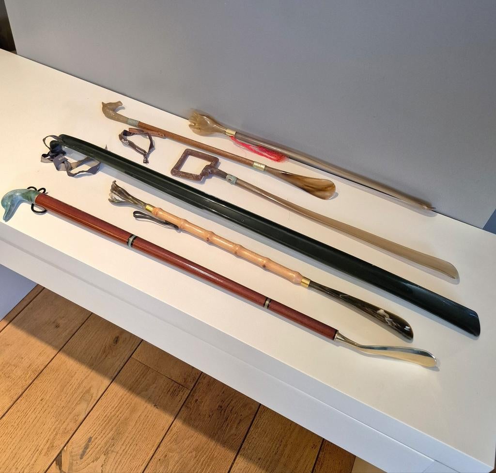 Antieke schoenlepel - rugschraper - verzamelobject, Antiek en Kunst, Ophalen of Verzenden