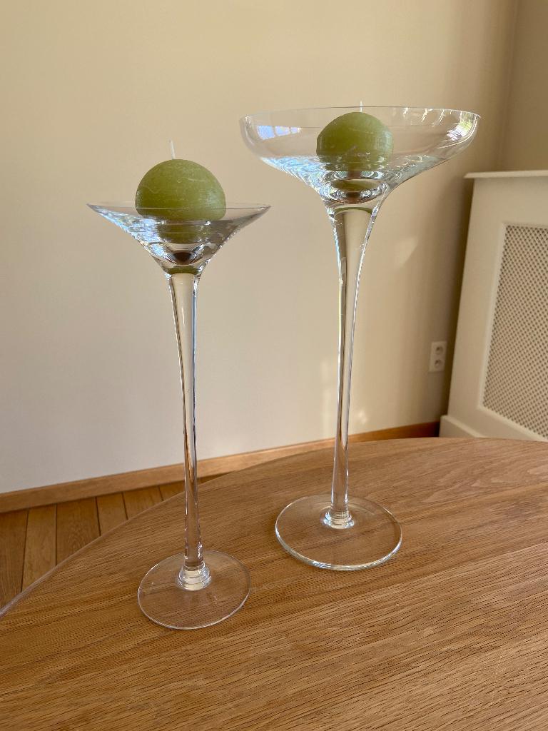 Kaarsenhouders (2) glas, Ophalen of Verzenden, Zo goed als nieuw, Glas