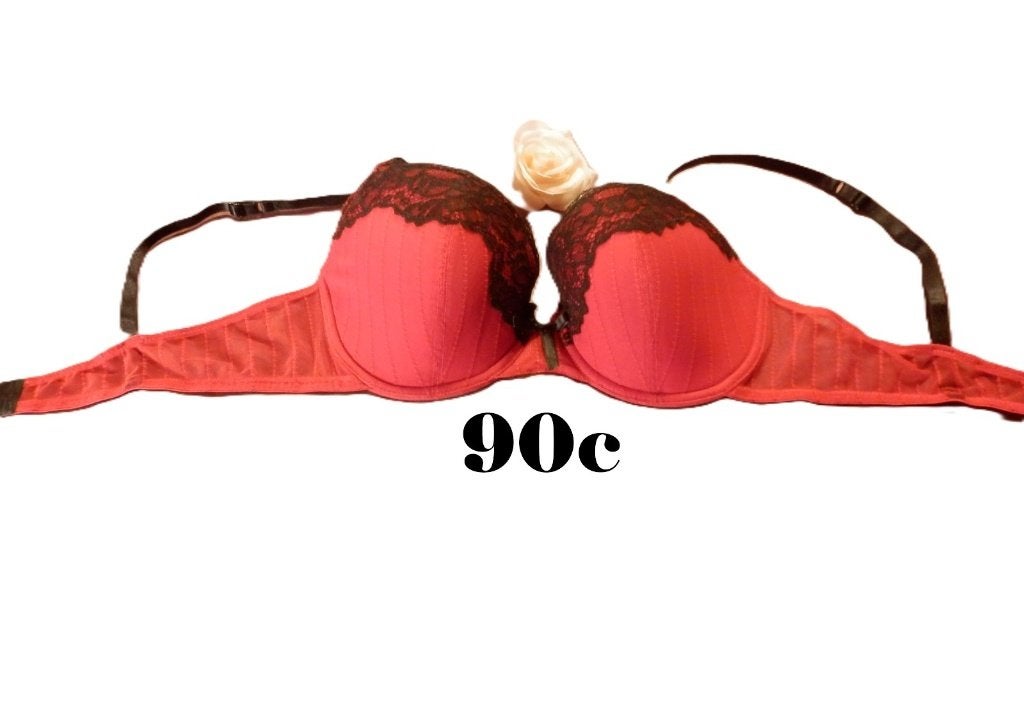 (32) -soutien gorge femme t.90c rouge noir, Enlèvement ou Envoi, Rouge, Soutien-gorge