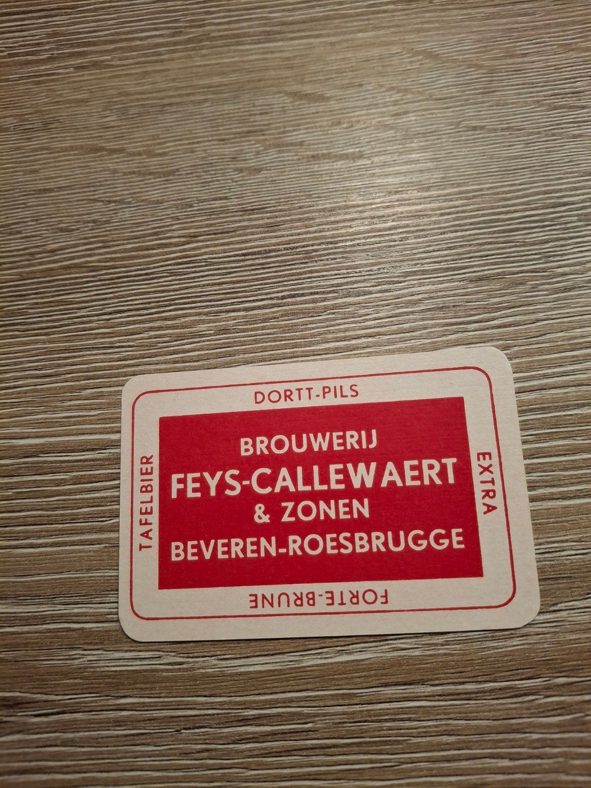 Oude speelkaart brouwerij feys callewaert, Verzamelen, Ophalen of Verzenden