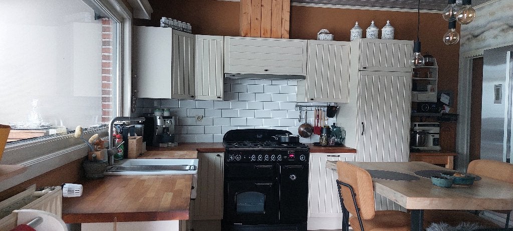Landelijle keuken, Huis en Inrichting, Keuken | Complete keukens, Ophalen, Gebruikt, Hoekkeuken, Hoogglans of Gelakt
