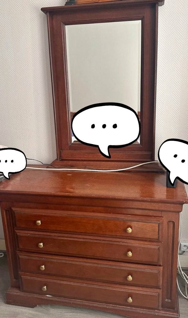 Mirror en bois, Ophalen, Gebruikt