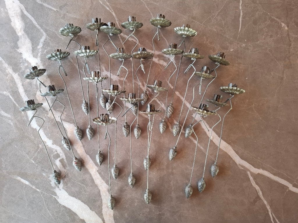 Unieke set antieke kerstboomkandelaars (26 stuks), Ophalen of Verzenden, Gebruikt