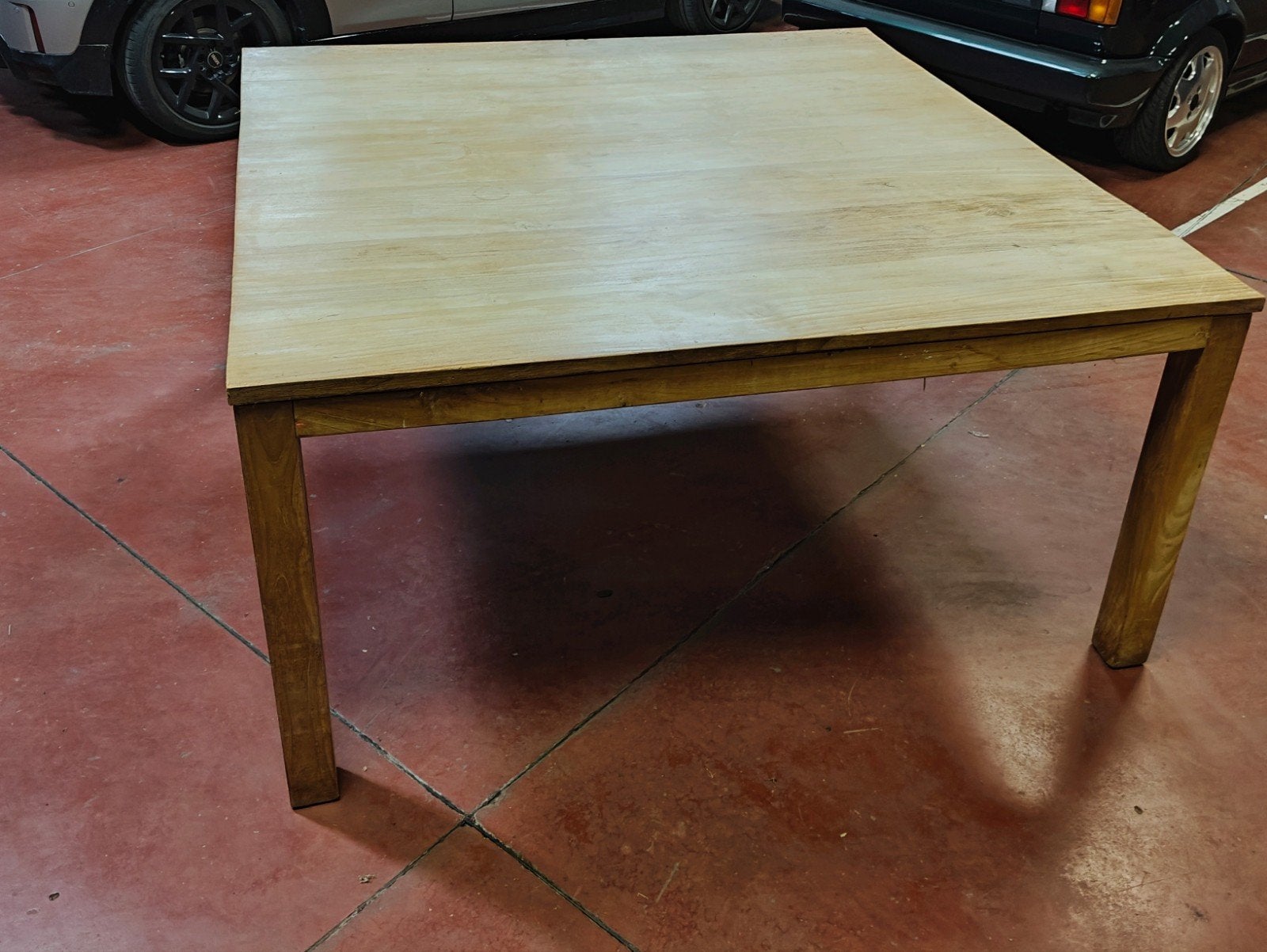 vierkante teak tafel, Huis en Inrichting, Ophalen