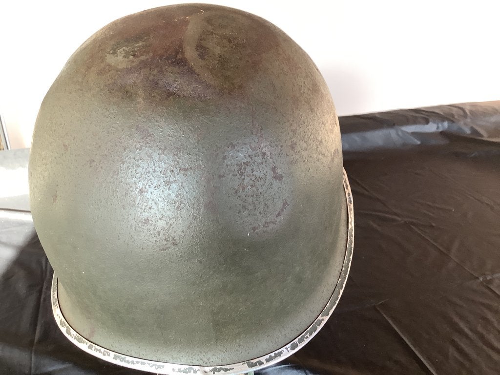 Casque US de terrain Ardennes tel que trouvé ww2 FIRESTONE, Collections, Enlèvement ou Envoi