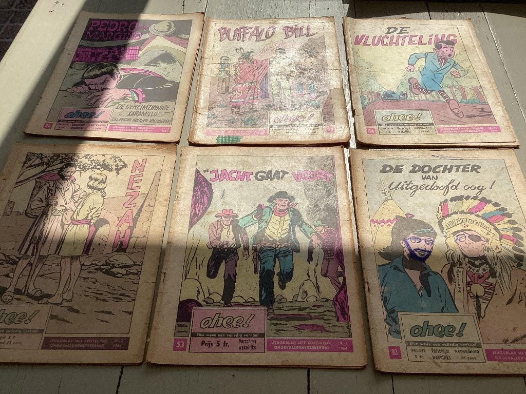 Lot van 6 oude OHEE tijdschriften jaren 60, Meerdere stripboeken, Ophalen of Verzenden, Gelezen