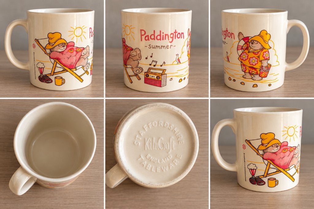 Vintage Paddington Bear Summer mok – KilnCraft Staffordshire, Maison & Meubles, Enlèvement ou Envoi, Mug, Vintage, Céramique