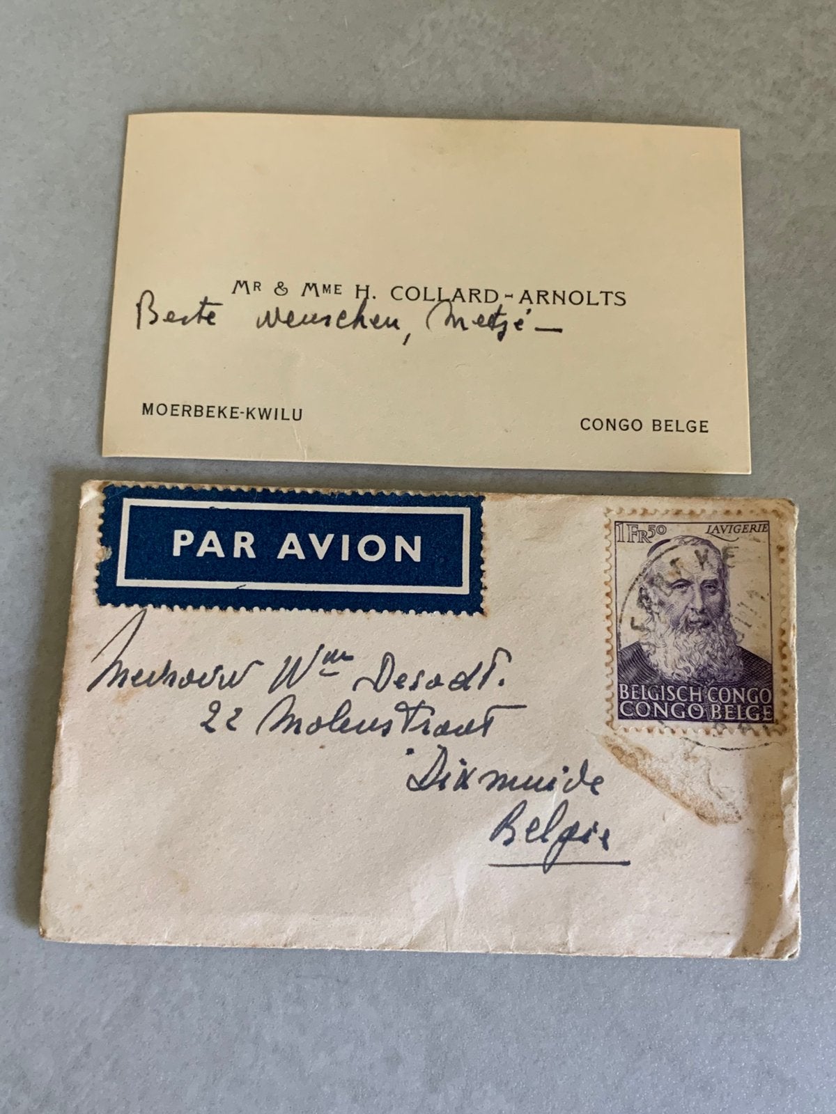Originele luchtpost envelop uit Belgisch Congo – Kwilu, Timbres & Monnaies, Lettres & Enveloppes | Étranger, Enveloppe, Enlèvement ou Envoi