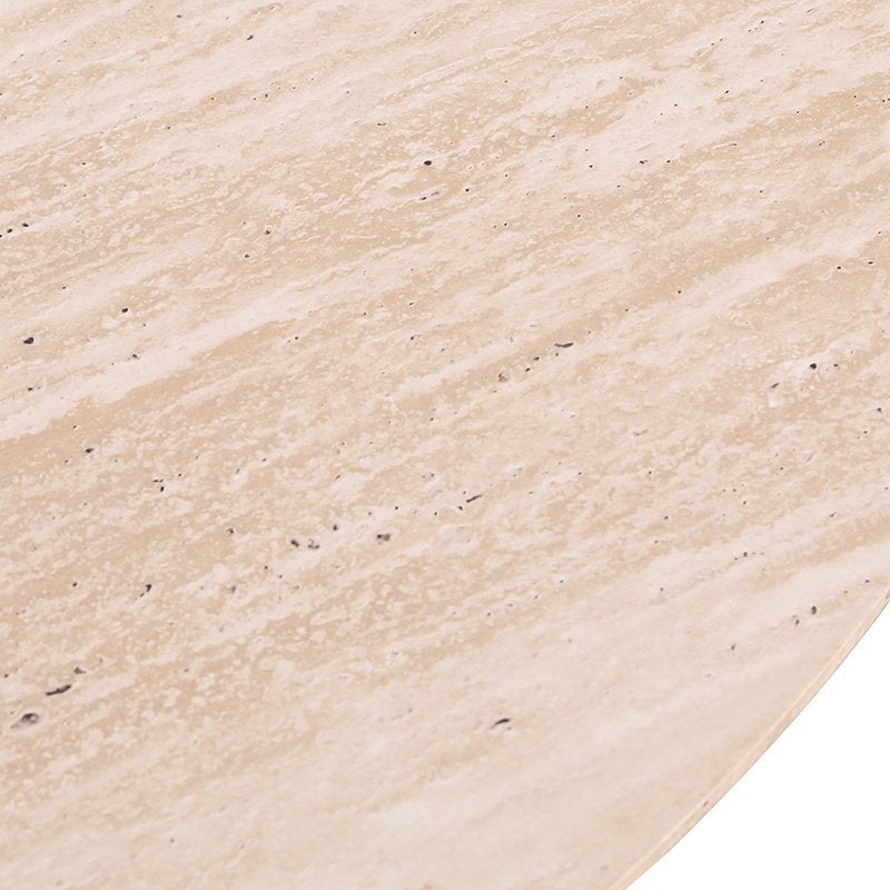 Lagos ronde eettafel – Travertin Look – NIEUW / OUTLET, Huis en Inrichting, Ophalen, Rond, Nieuw, Modern / Japandi
