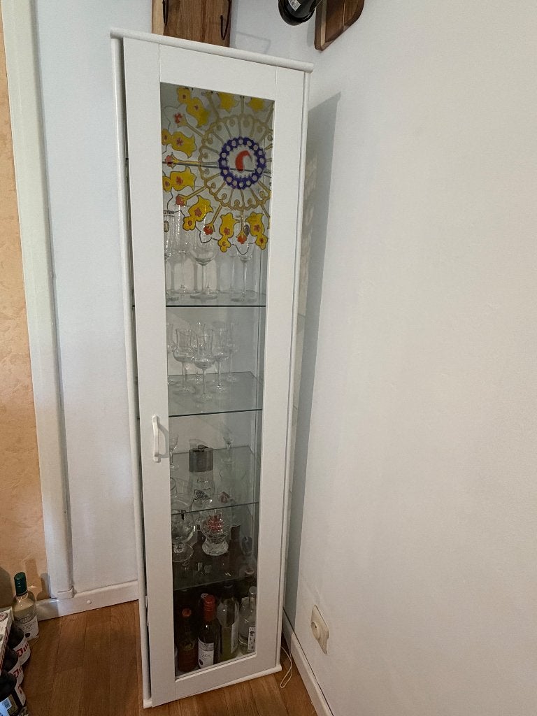 Vitrine Ikea avec éclairage et vitray, Maison & Meubles, Armoires | Buffets, Comme neuf, 150 à 200 cm, Moins de 50 cm, 25 à 50 cm