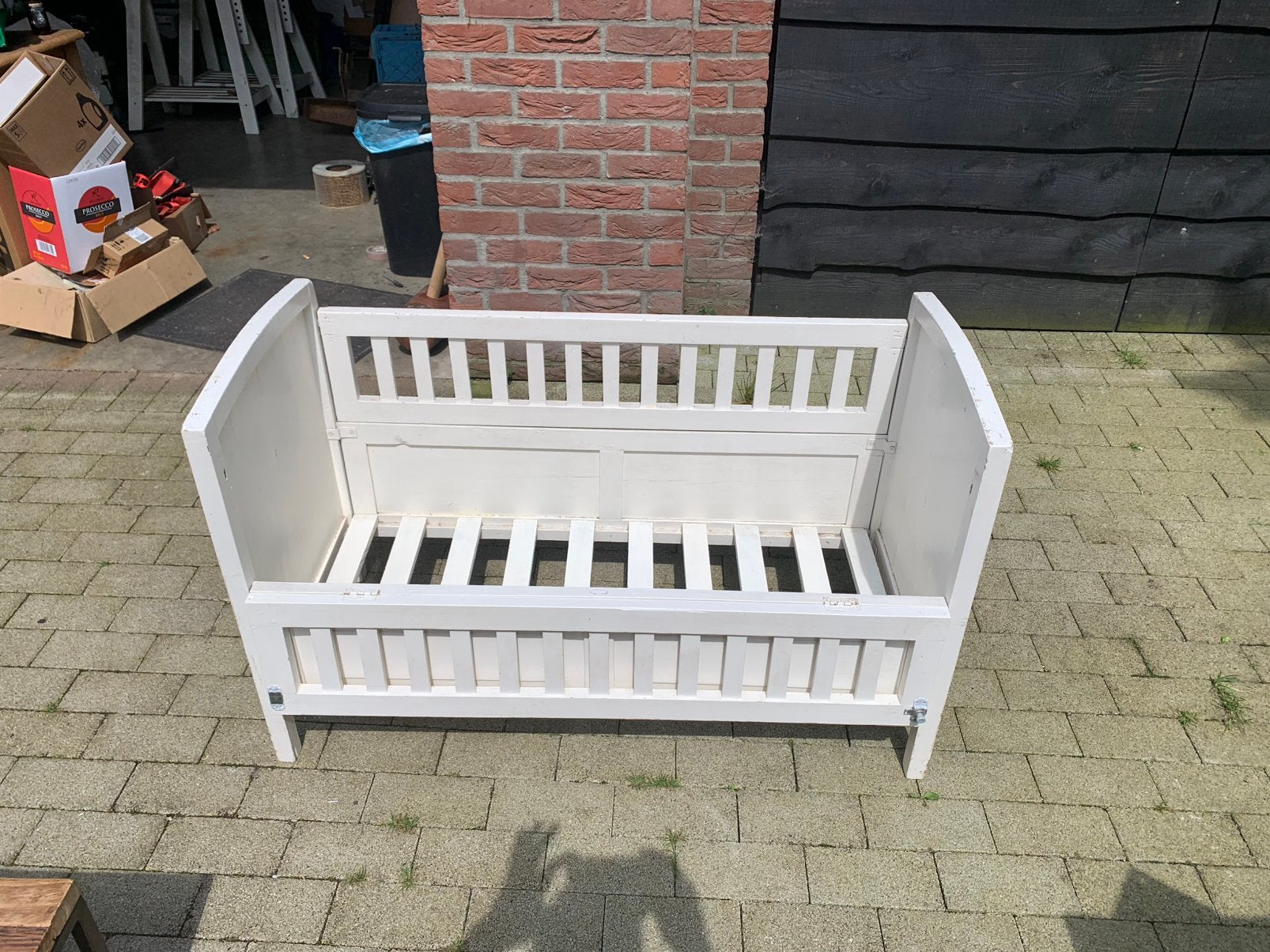 Babybedje, Ophalen, Gebruikt, Wit, Hout