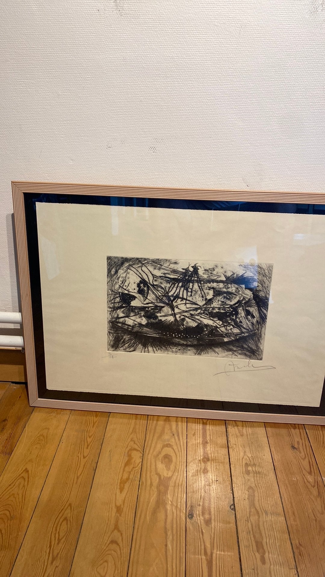 Gravure en noir et blanc, Antiquités & Art, Enlèvement ou Envoi, Eau-forte, Sous verre