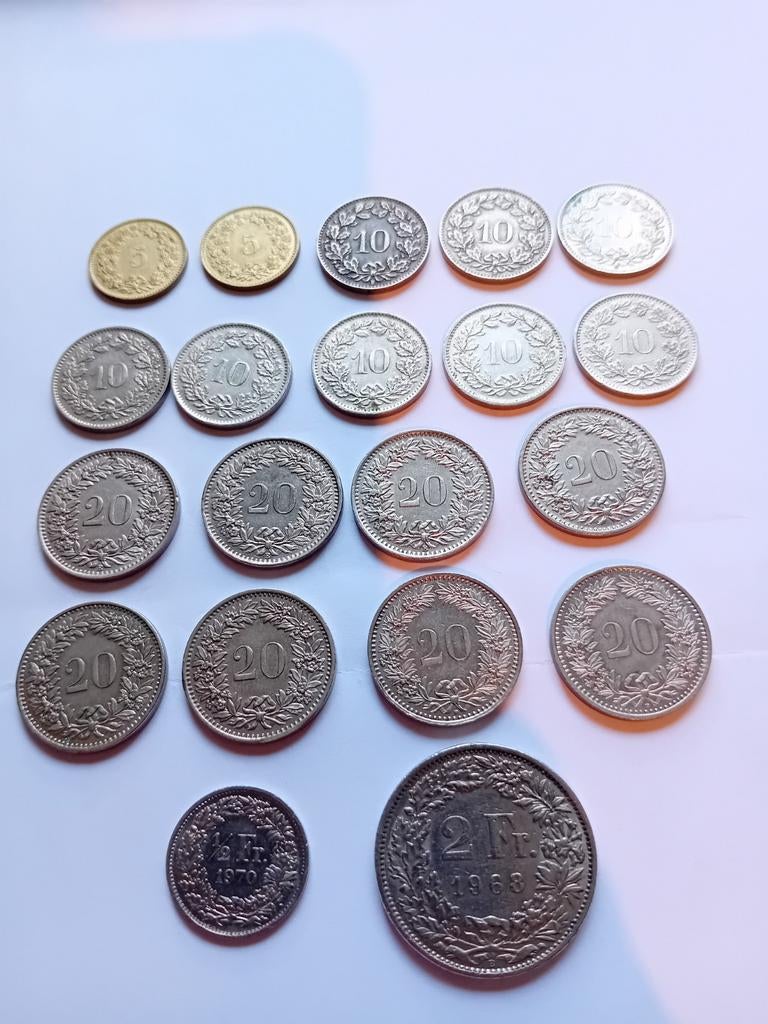 Munten uit Zwitserland., Postzegels en Munten, Ophalen of Verzenden