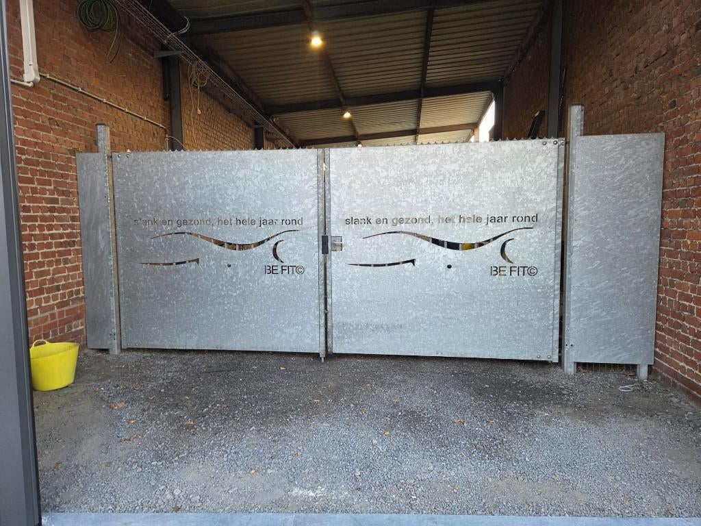 Metalen poort, Tuin en Terras, Ophalen, Gebruikt, Staal, 150 tot 200 cm