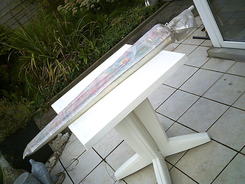 Table + parasol, Enlèvement, Comme neuf, Inclinable