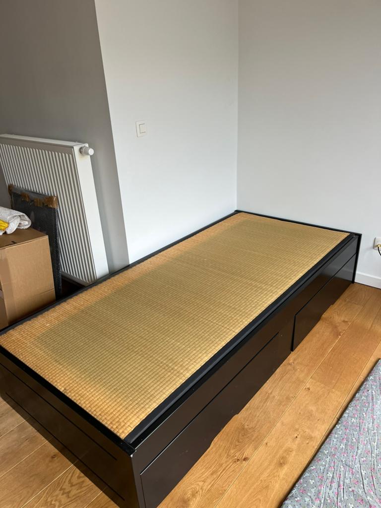 Japanese bed met Tatami, Huis en Inrichting, Slaapkamer | Bedden, Ophalen, 100 cm, Eenpersoons, Zwart
