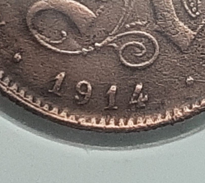 België - 2 cent - 1914 FR. (Ref 043)., Ophalen of Verzenden, Metaal, Losse munt