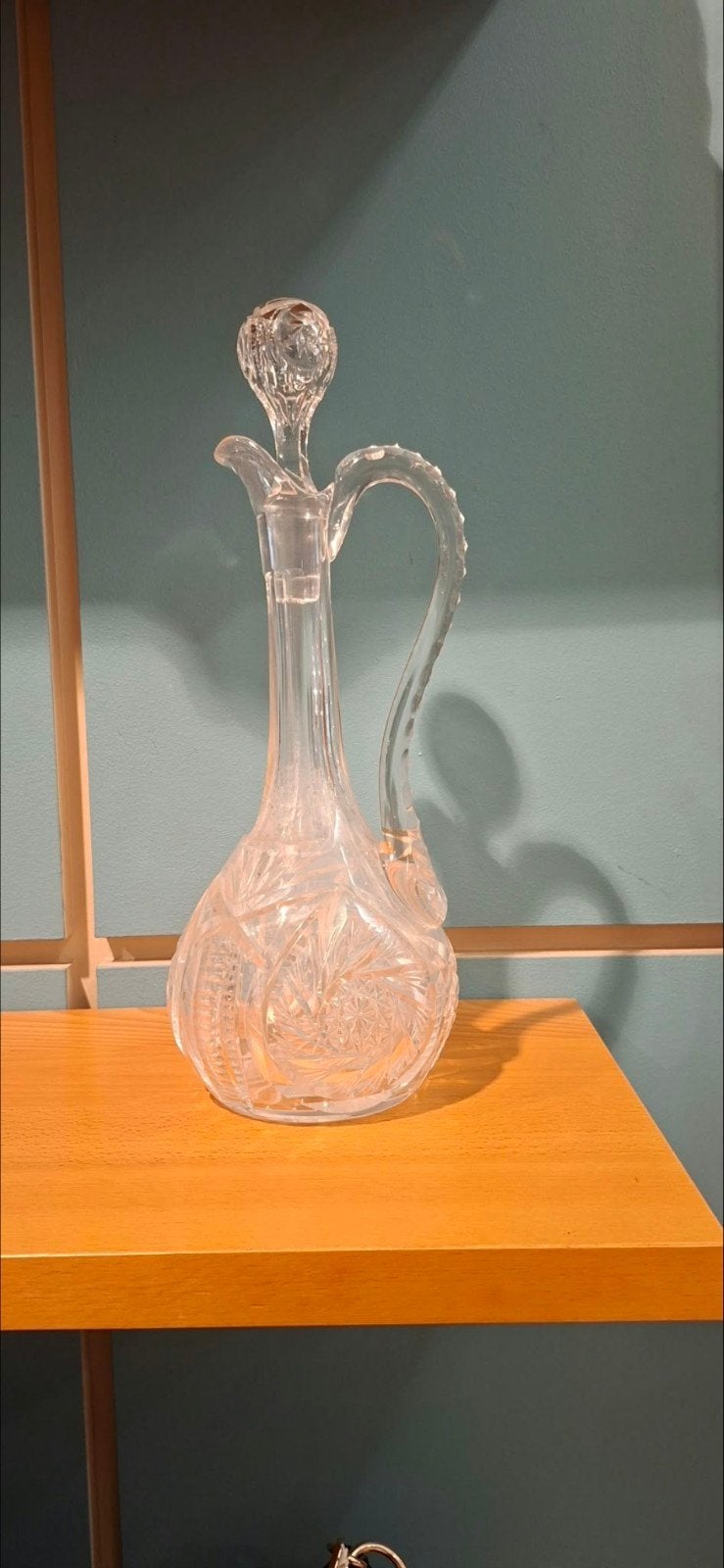Carafe avec bouchon, taillée en étoiles, Val St Lambert, Enlèvement