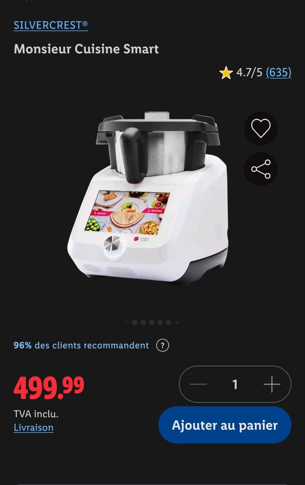 Monsieur Cuisine Smart Silvercrest – Comme neuf, Enlèvement, Comme neuf