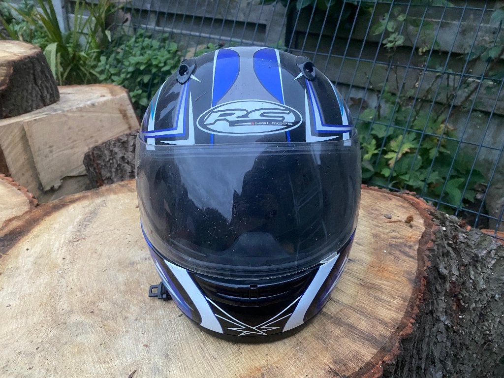 Helm voor motorfiets - kleurstelling: blauw zwart wit, Ophalen of Verzenden, Zo goed als nieuw, Medium, NHRC