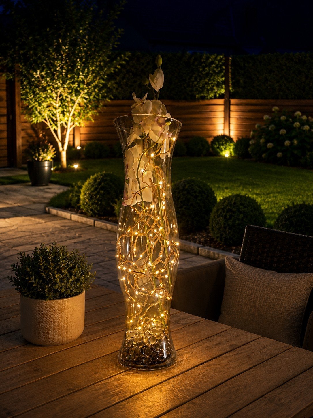 Luxe verlichte glazen vaas met LED — Sfeervolle Woondecora, Ophalen, Minder dan 50 watt, Overige typen, Batterij