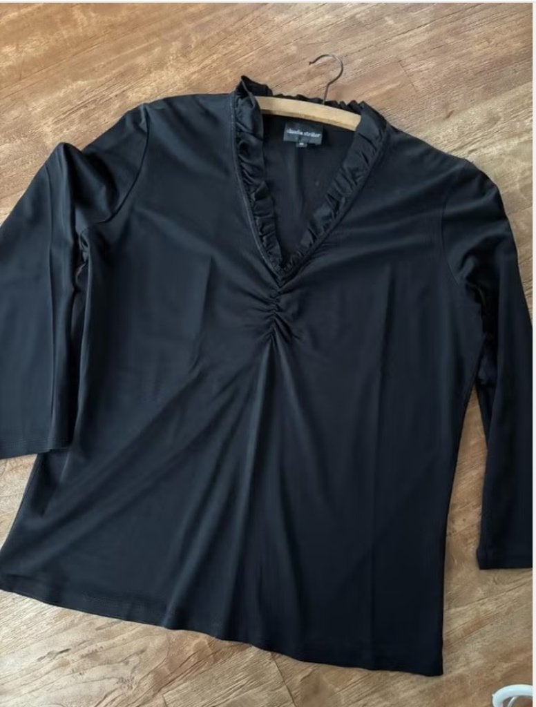 Blouse vintage Claudia Strater maat 40, Kleding | Dames, Ophalen of Verzenden, Zo goed als nieuw, Maat 38/40 (M), Zwart