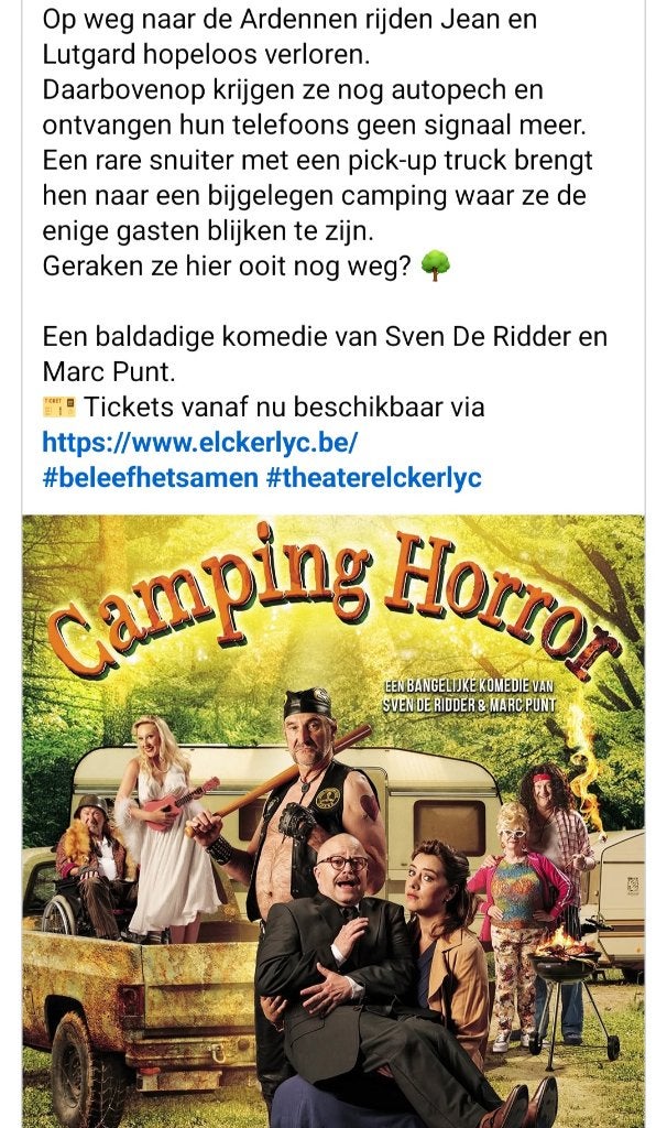 2 Tickets camping horror 1e rij, Tickets en Kaartjes, Twee personen