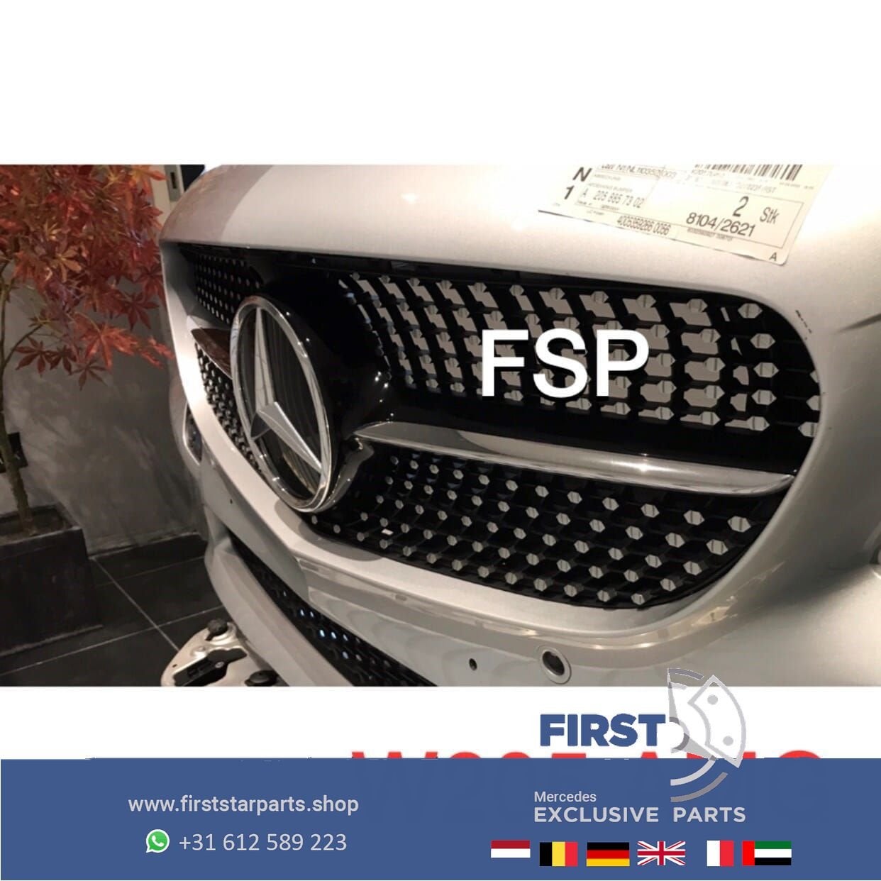 W205 C205 43 AMG BUMPER COMPLEET Mercedes C Klasse 43 ORIGIN, Utilisé, -, Avant, -