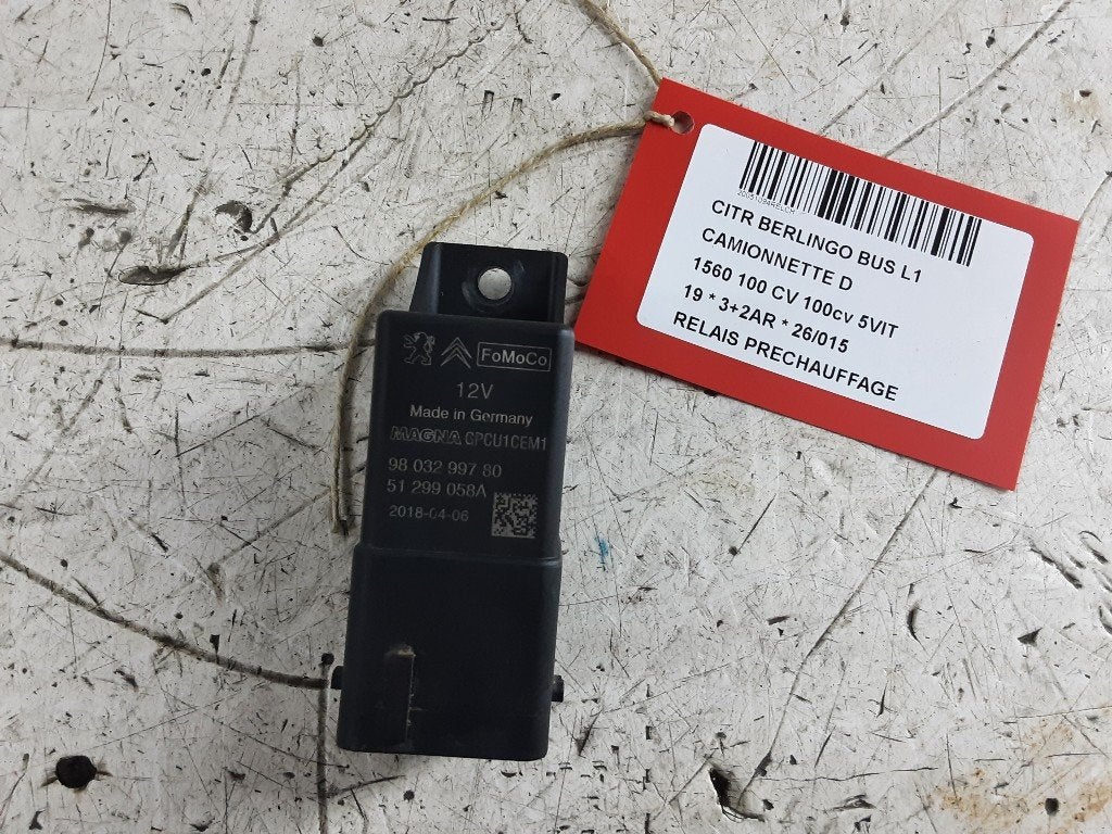 VOORGLOEI RELAIS Citroën Berlingo (9803299780), Gebruikt, Citroën, Kontakt-citroen@citroen.com, Citroën Deutschland GmbH