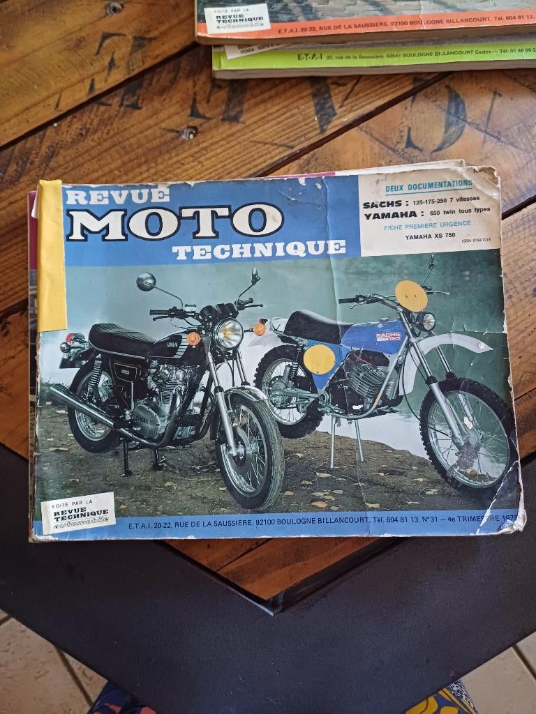Revue technique moto yamaha 650 twin, Enlèvement