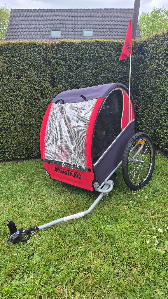 Remorque vélo pour enfants Montano, Fietsen en Brommers, Fietsaccessoires | Aanhangwagens en Karren, Ophalen, Opvouwbaar, 20 tot 40 kg
