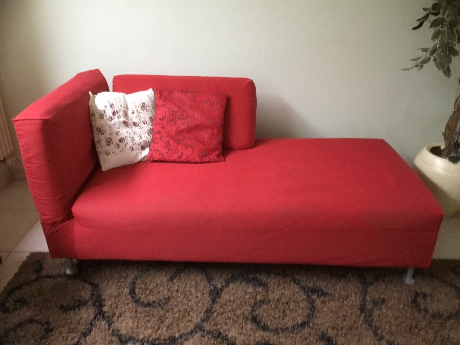 Canapé-lit rouge, largeur 0,80 m ; fond 1,55 m ; tot.2m., Maison & Meubles, Rouge, 200 cm, Une personne, Comme neuf