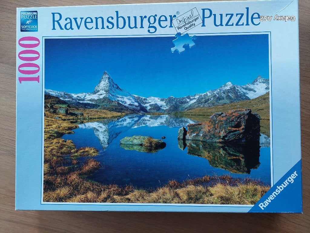 puzzel 1000 st - Ravensburger - zicht op de Matterhorn, Ophalen of Verzenden, 500 t/m 1500 stukjes, Zo goed als nieuw, Legpuzzel