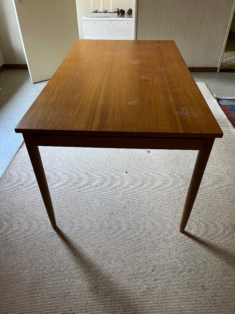 Vintage tafel mahonie fineer, Ophalen, Gebruikt, 50 tot 100 cm, Vijf personen of meer
