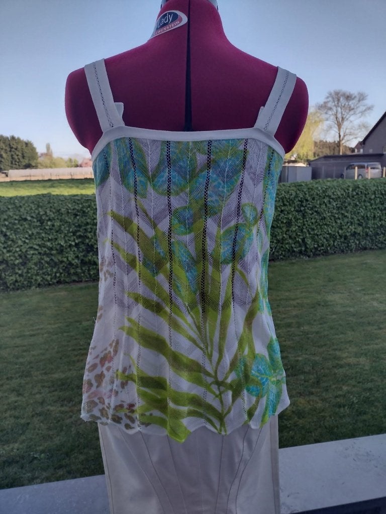 MARCCAIN Top met tropische Print EU 42, Kleding | Dames, Verzenden, Wit, Maat 42/44 (L), Zo goed als nieuw