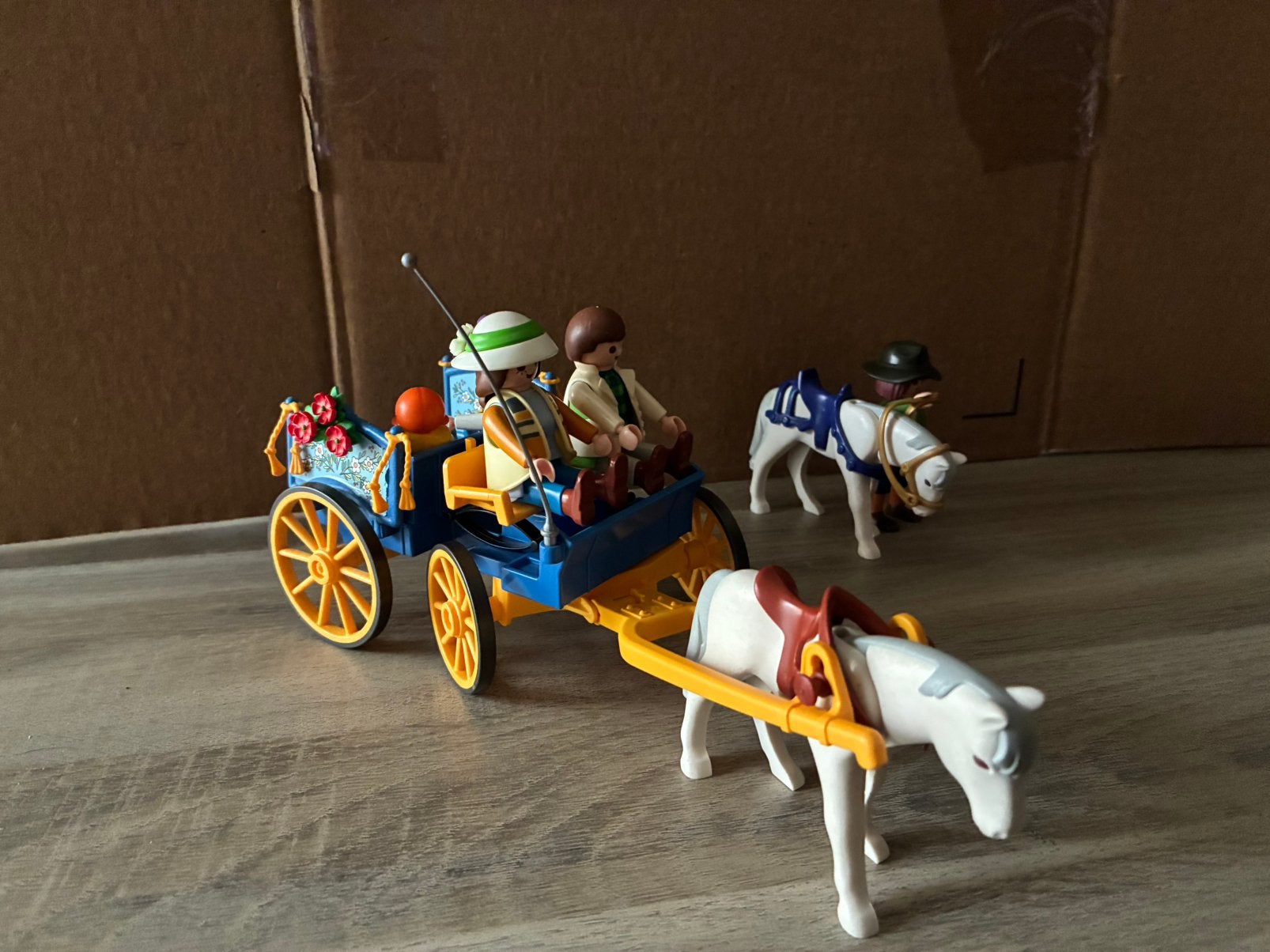Playmobil paardenkoets, Ophalen, Complete set, Zo goed als nieuw, Figuren