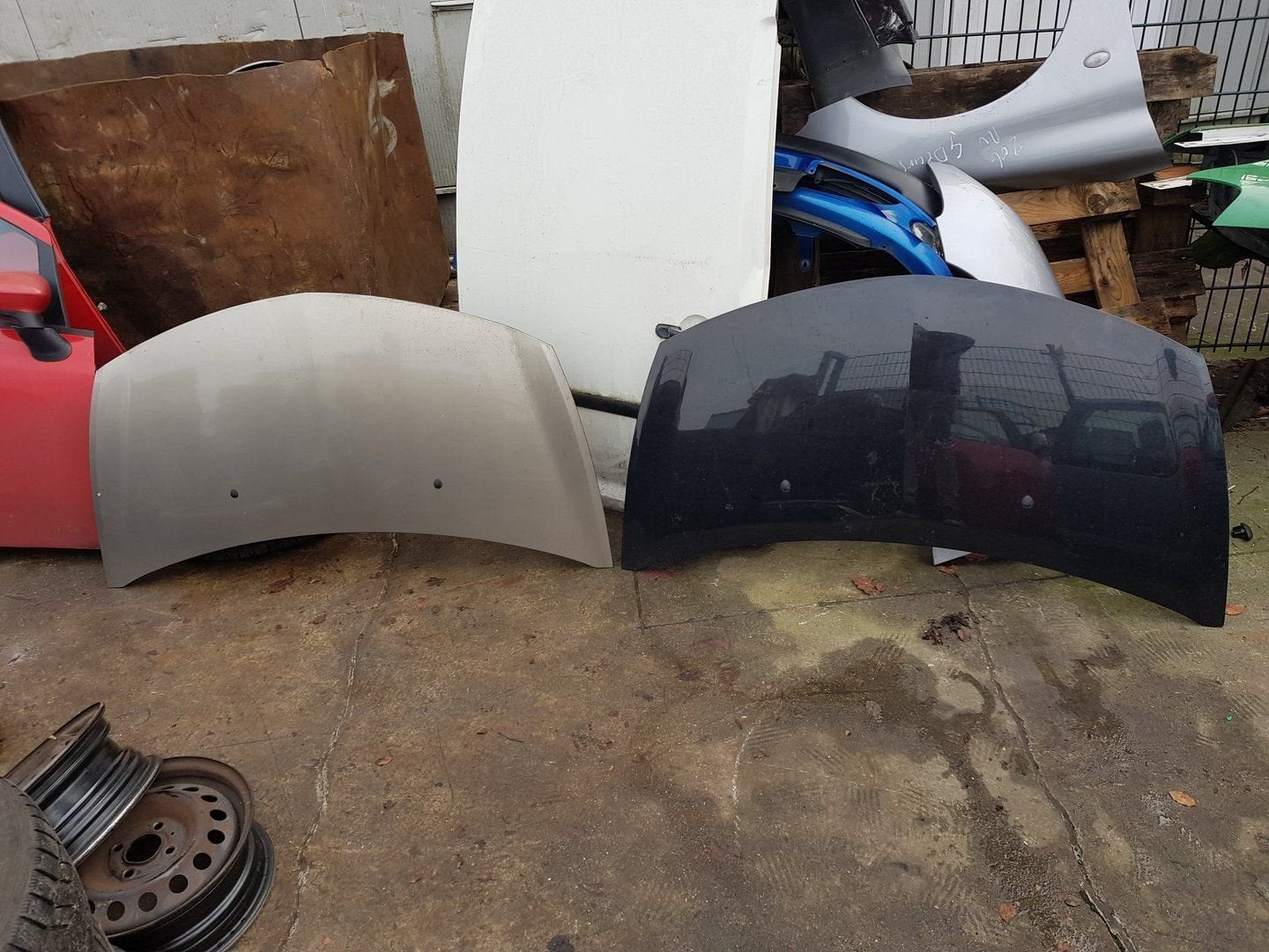 RENAULT CLIO 3   MOTORKAP ZWART EN CHAMPAGNE METALLIC, -, Utilisé, -, Capot moteur